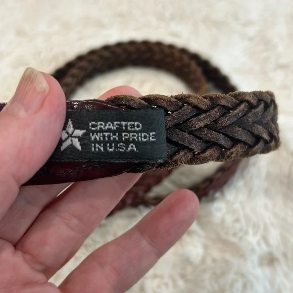 Brighton Men’s Brown Braided Leather Belt Size 40 - Picture 4 of 6
